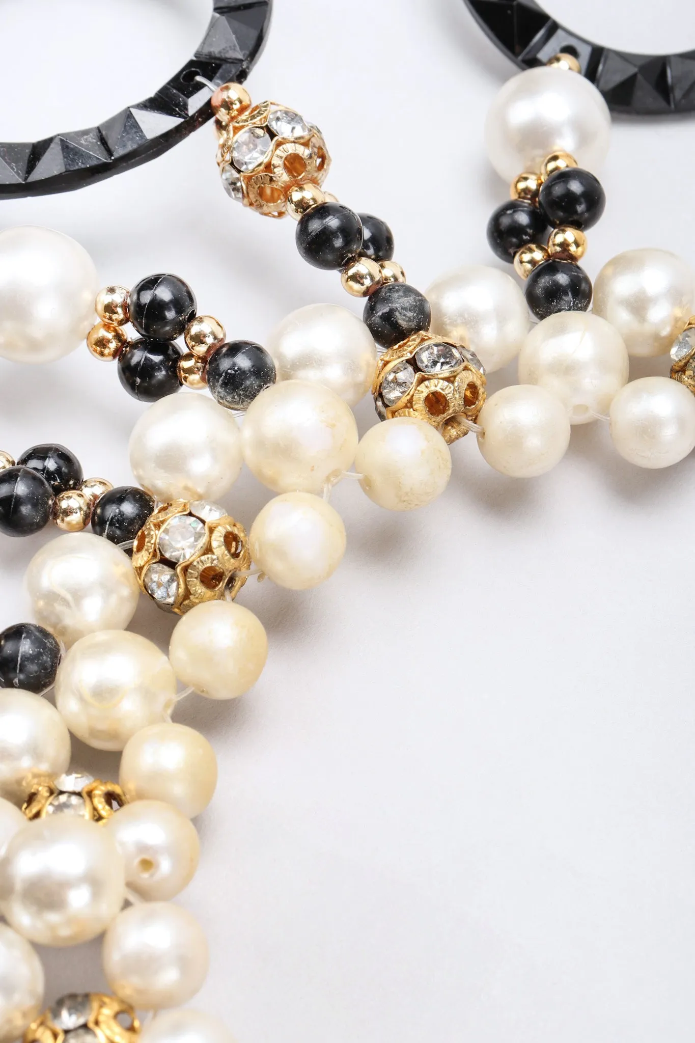 Pearl Lucite Ring Collar Necklace