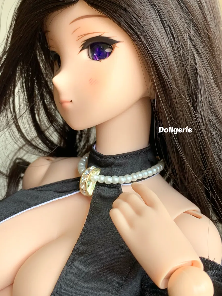 Pearl Necklace with Crystal D Charm (from dollsories)