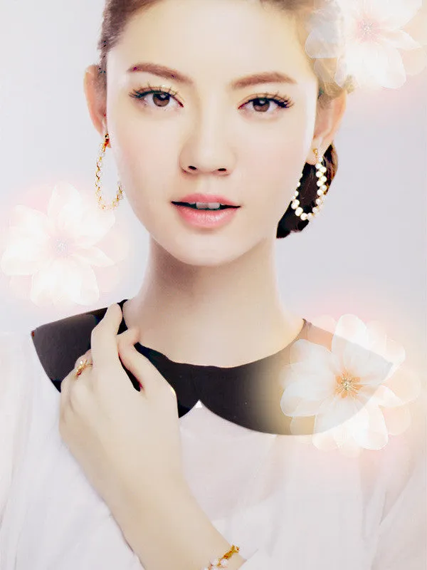 pearl weaved princess bracelet/earring