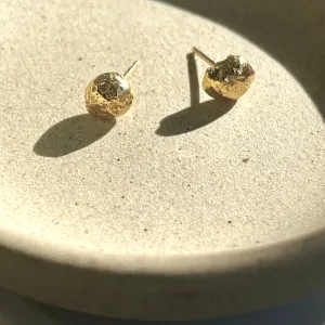 Pebble Shaped 14kt Solid Gold Stud Post Earrings - Recycled Gold - 7mm