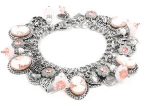 Pink Cameo Charm Bracelet