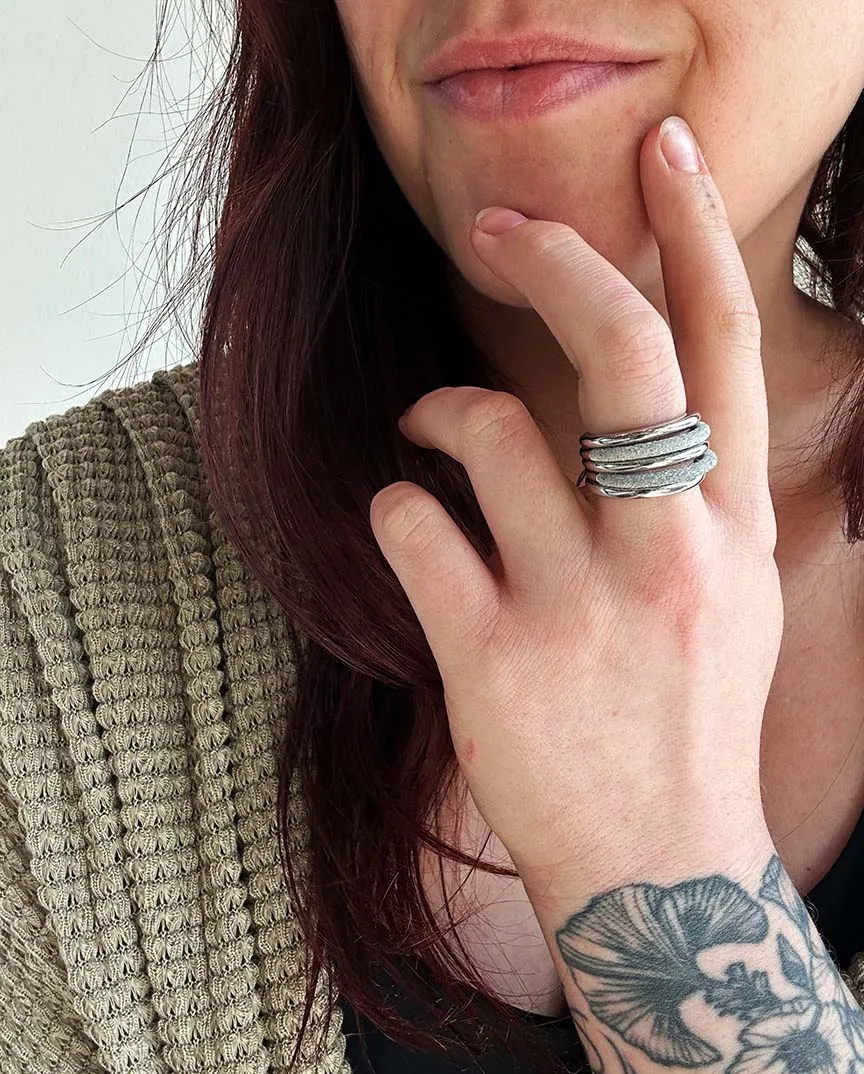 Polvere di Sogni Rhodium Plated Silver Multi Whiskers Ring