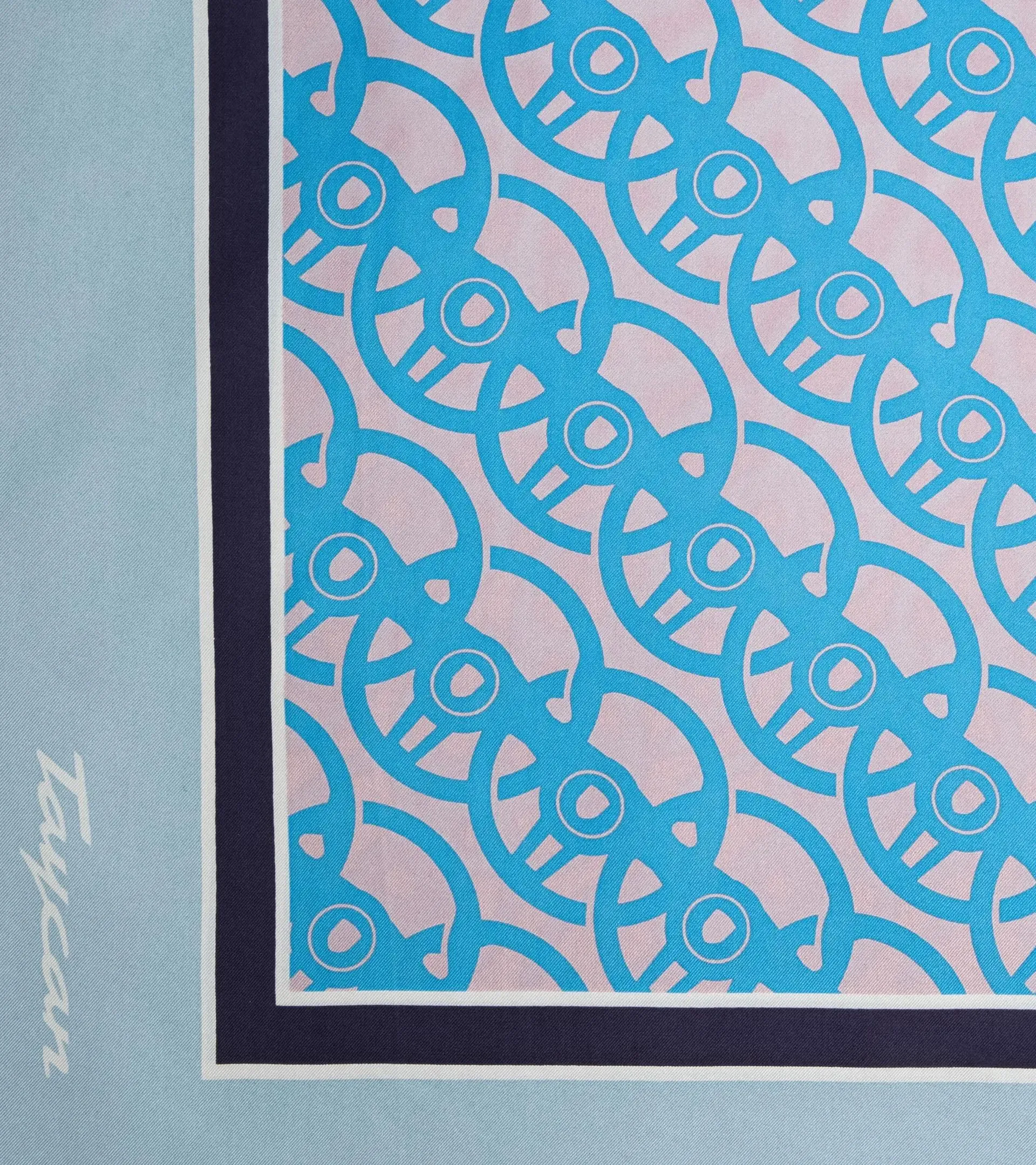 Porsche Scarf Natural Silk (Blue) -  Taycan