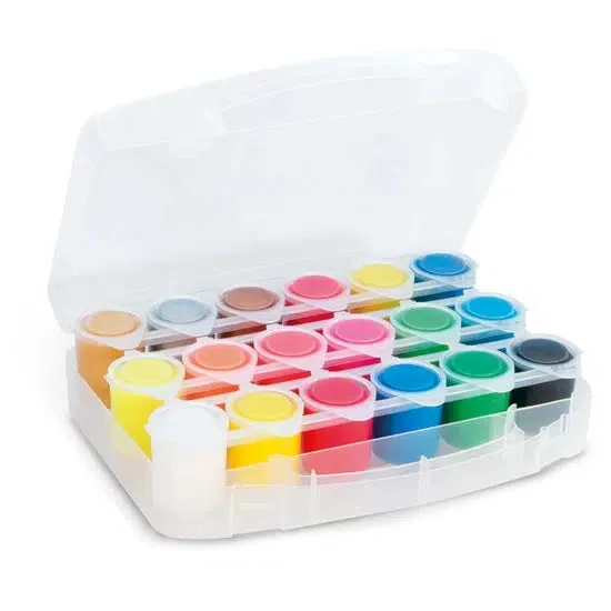 Premium Ready-Mixed Poster Paint, 18 Colours Set in Carry Case