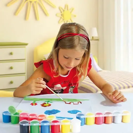 Premium Ready-Mixed Poster Paint, 18 Colours Set in Carry Case