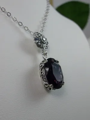 Purple Amethyst Pendant, Edwardian Necklace #P70