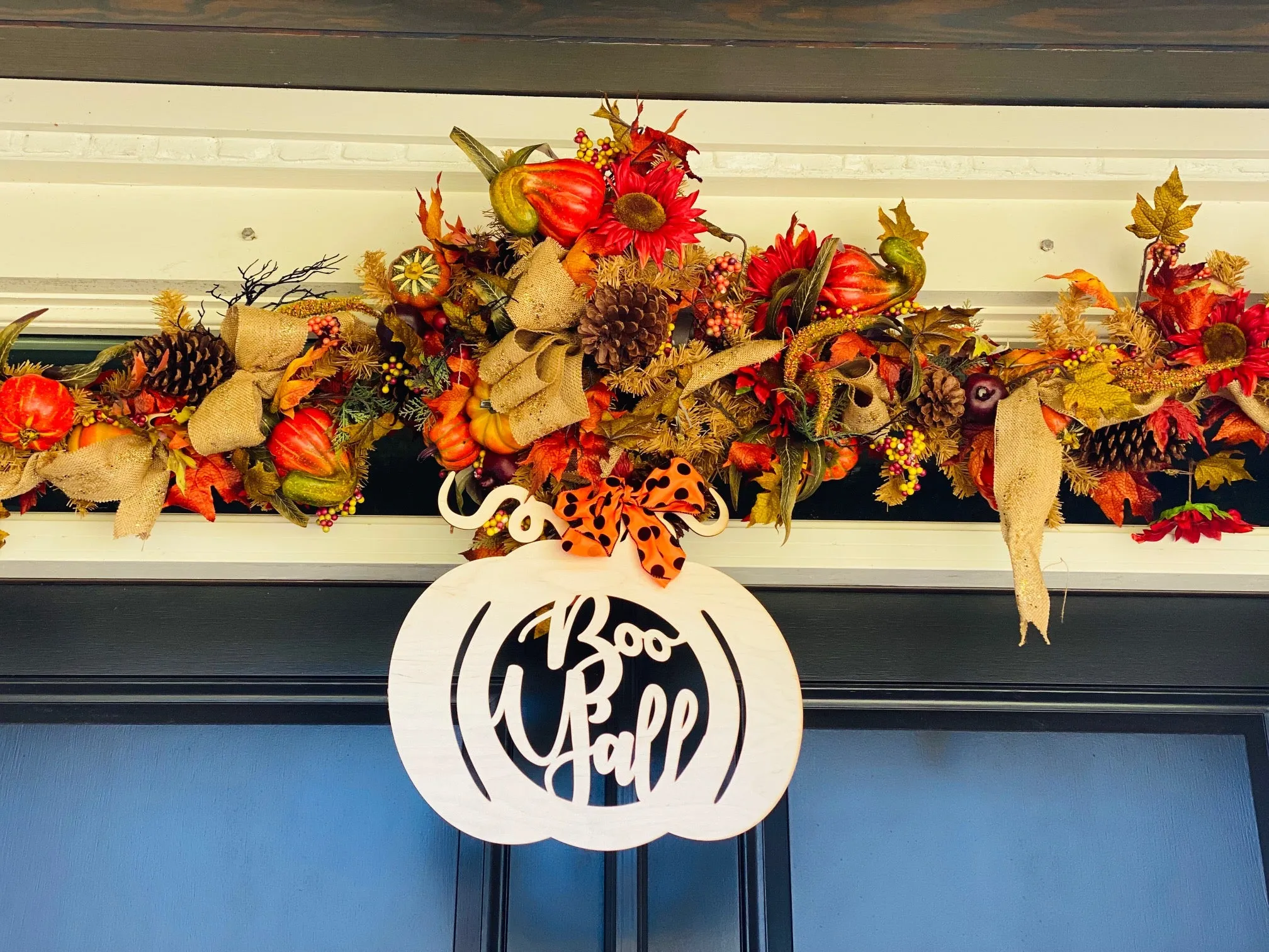 "Boo Y'all" Pumpkin Wooden Sign Door Decor