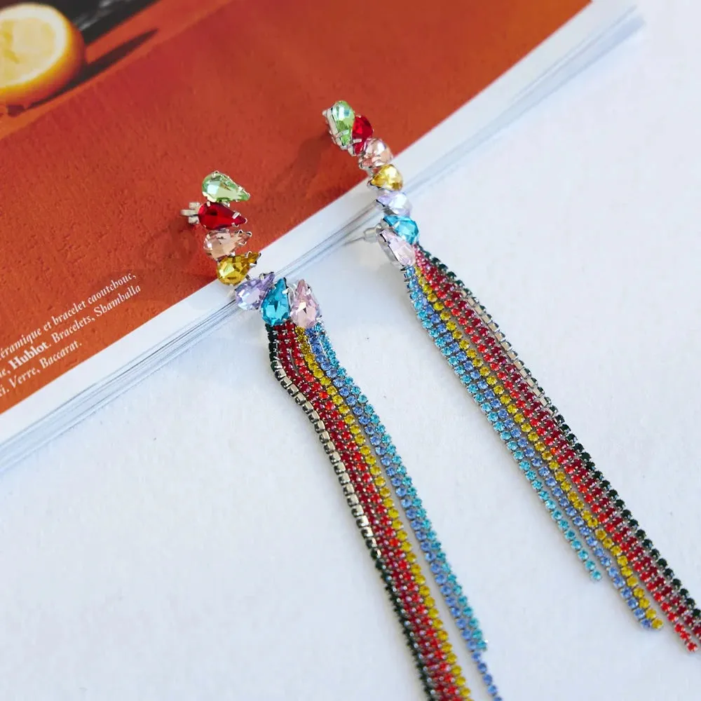 Rainbow Tassel Earrings