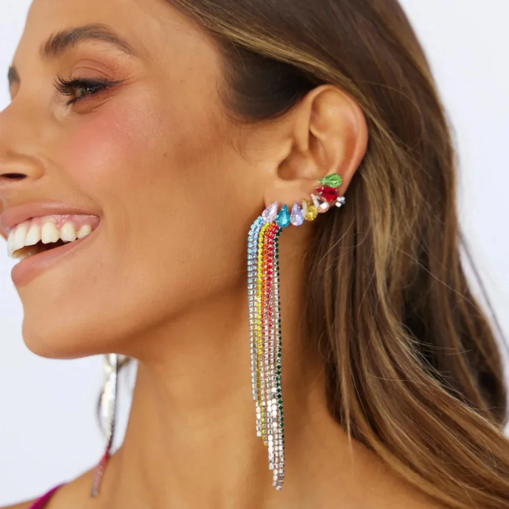 Rainbow Tassel Earrings