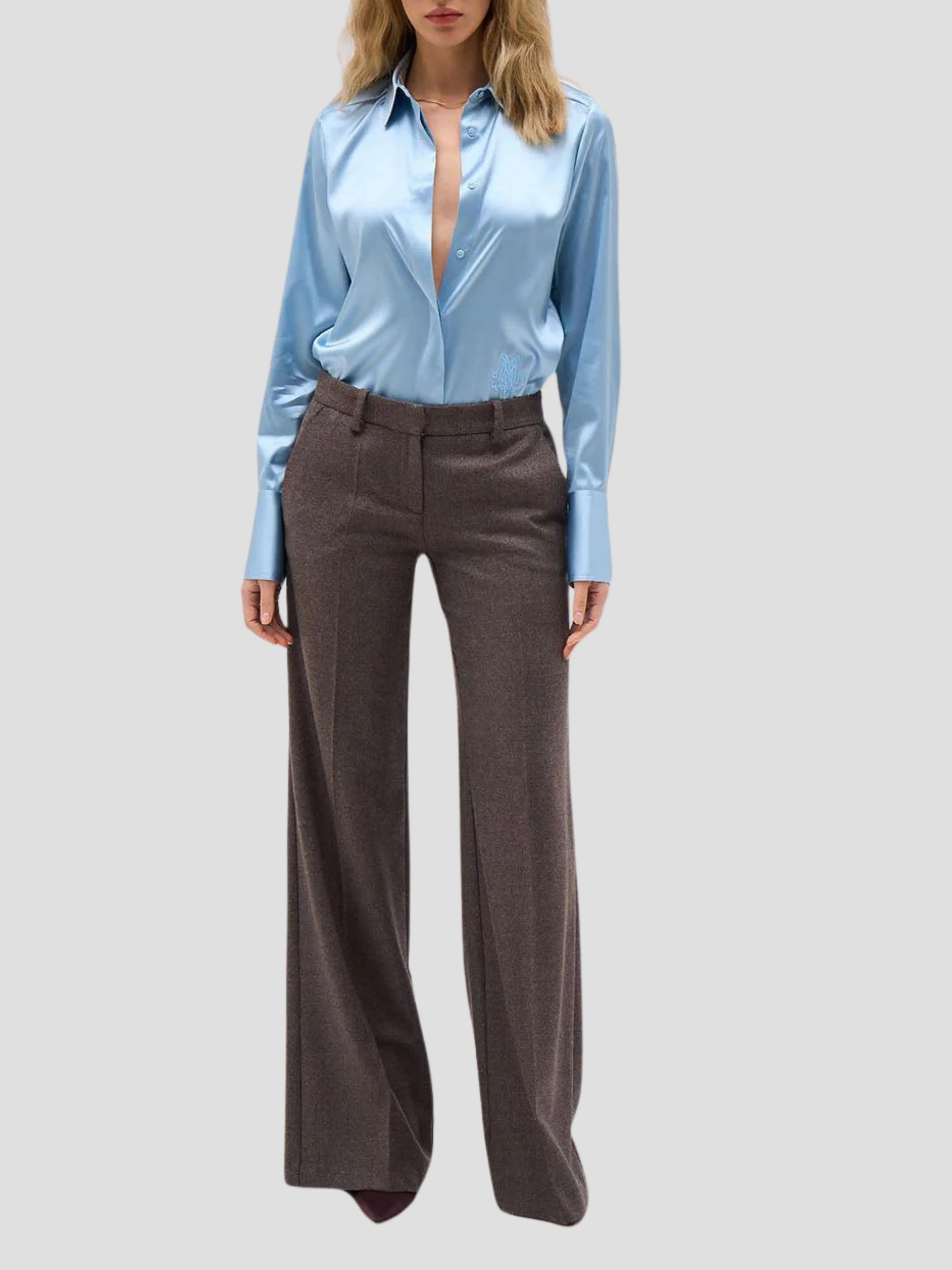 Regina Silk Shirt in Sky Blue