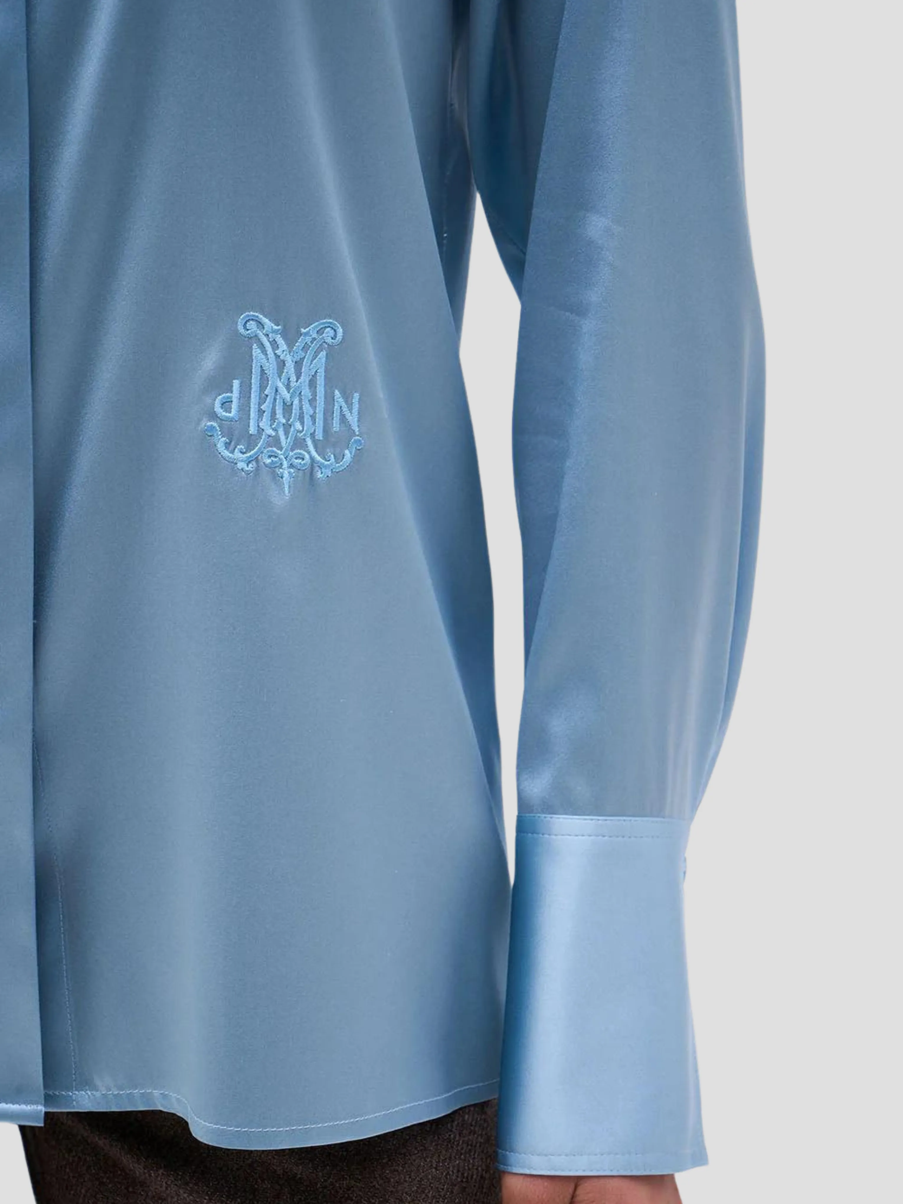 Regina Silk Shirt in Sky Blue