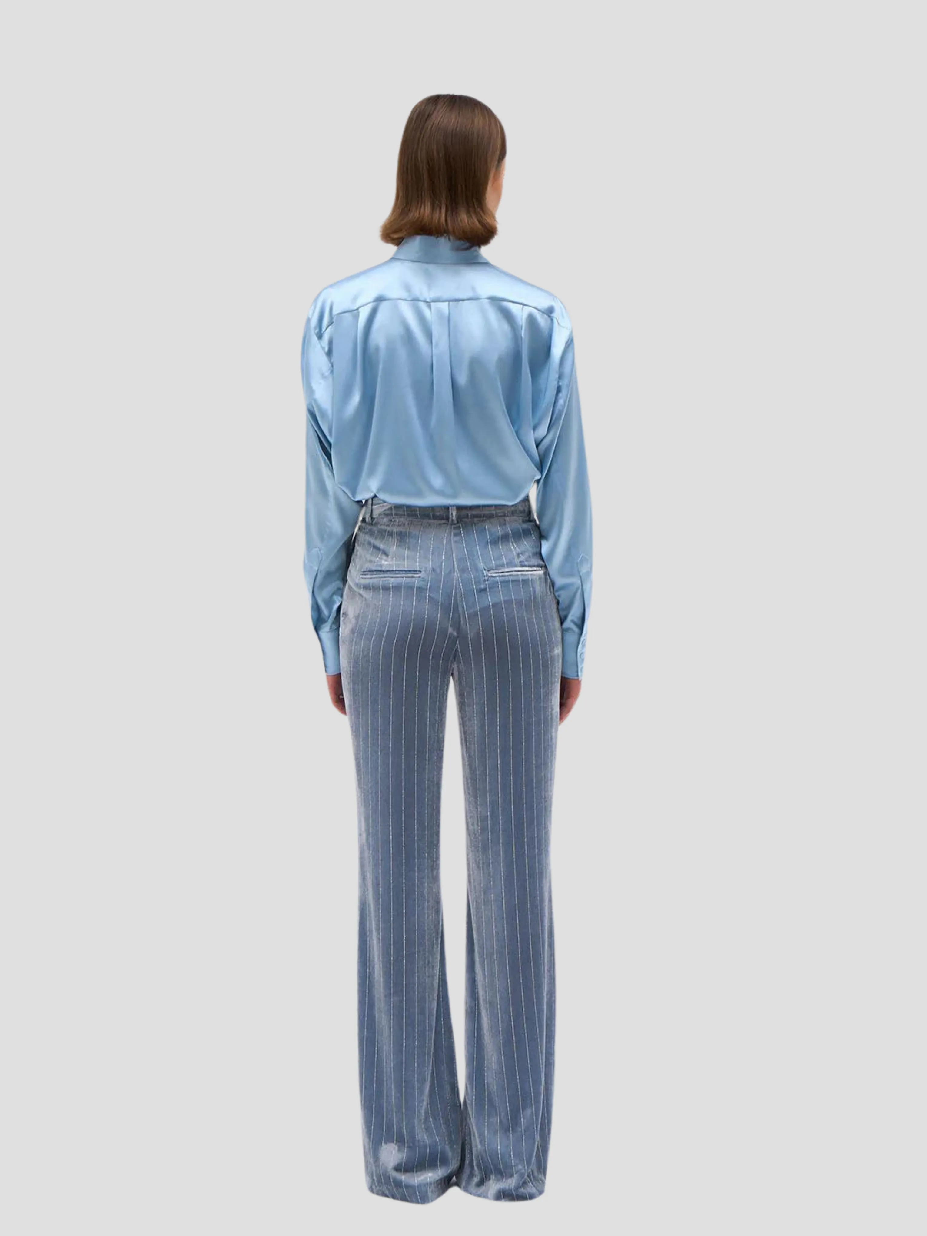Regina Silk Shirt in Sky Blue