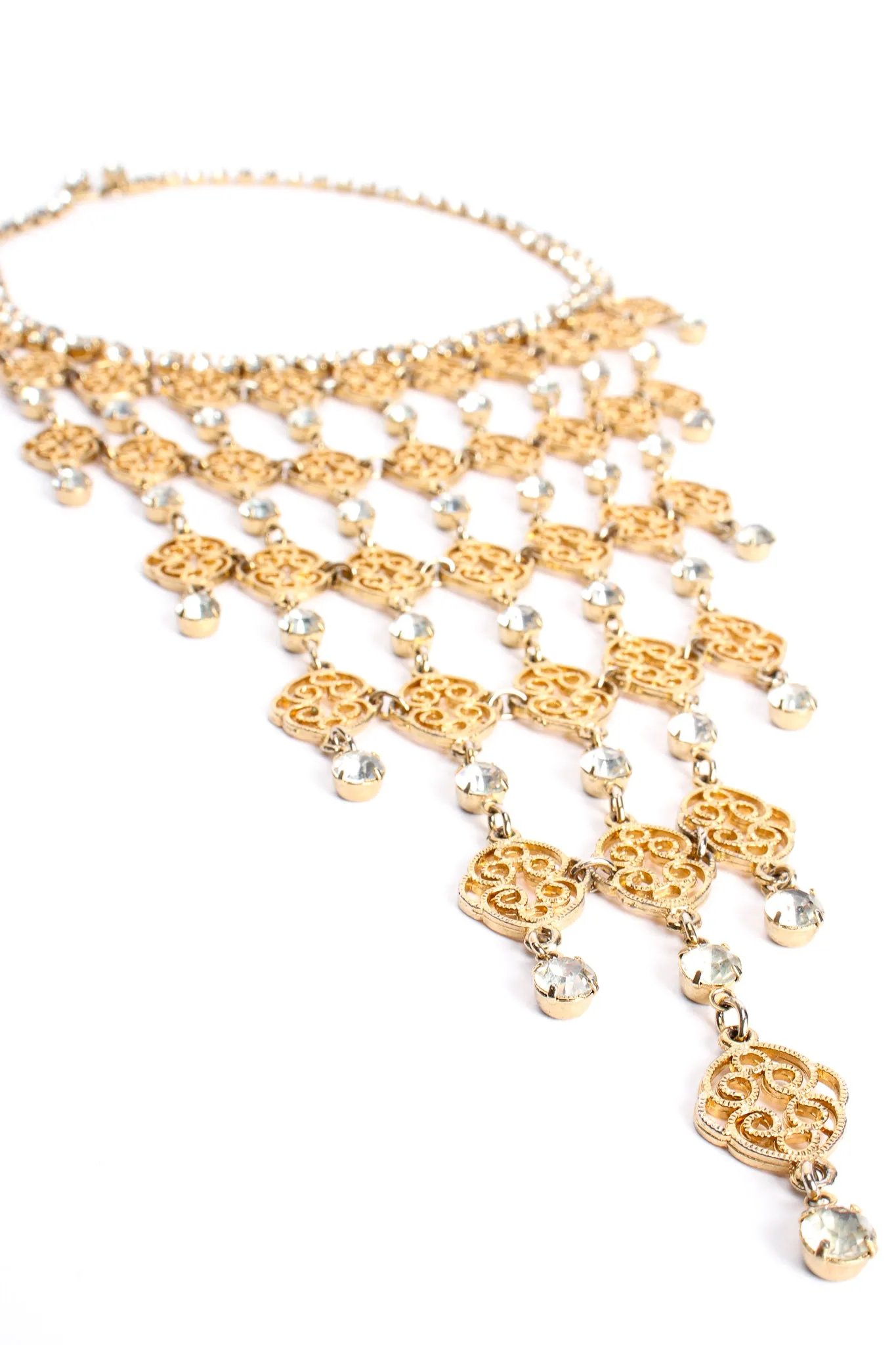 Rhinestone Filigree Bib Choker