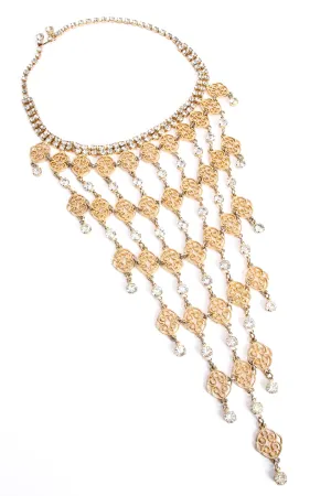 Rhinestone Filigree Bib Choker