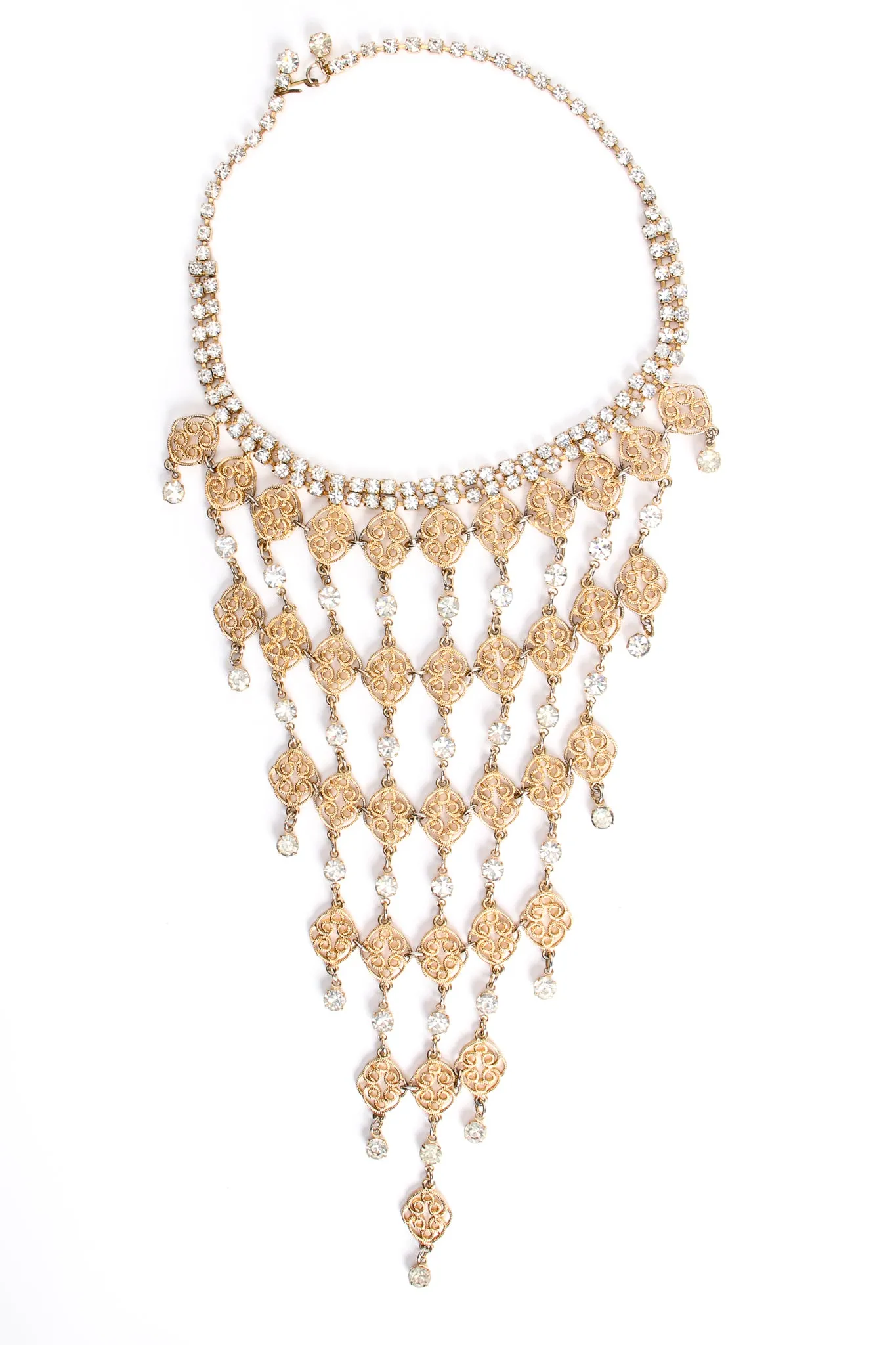 Rhinestone Filigree Bib Choker