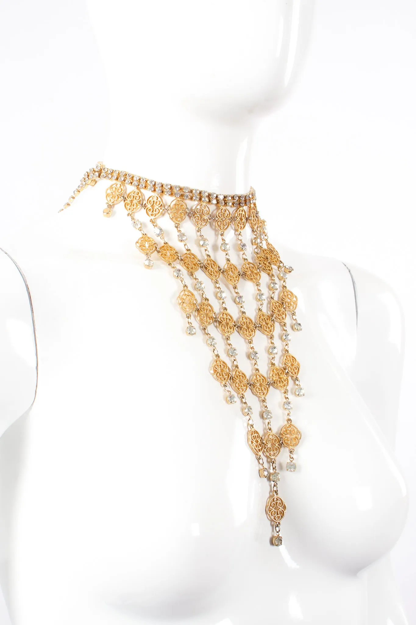 Rhinestone Filigree Bib Choker