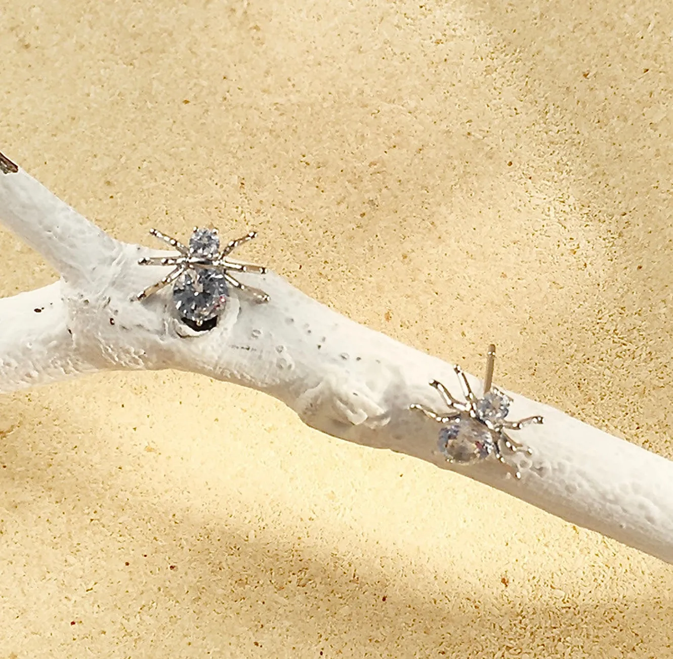 Rhinestone Spider Earrings