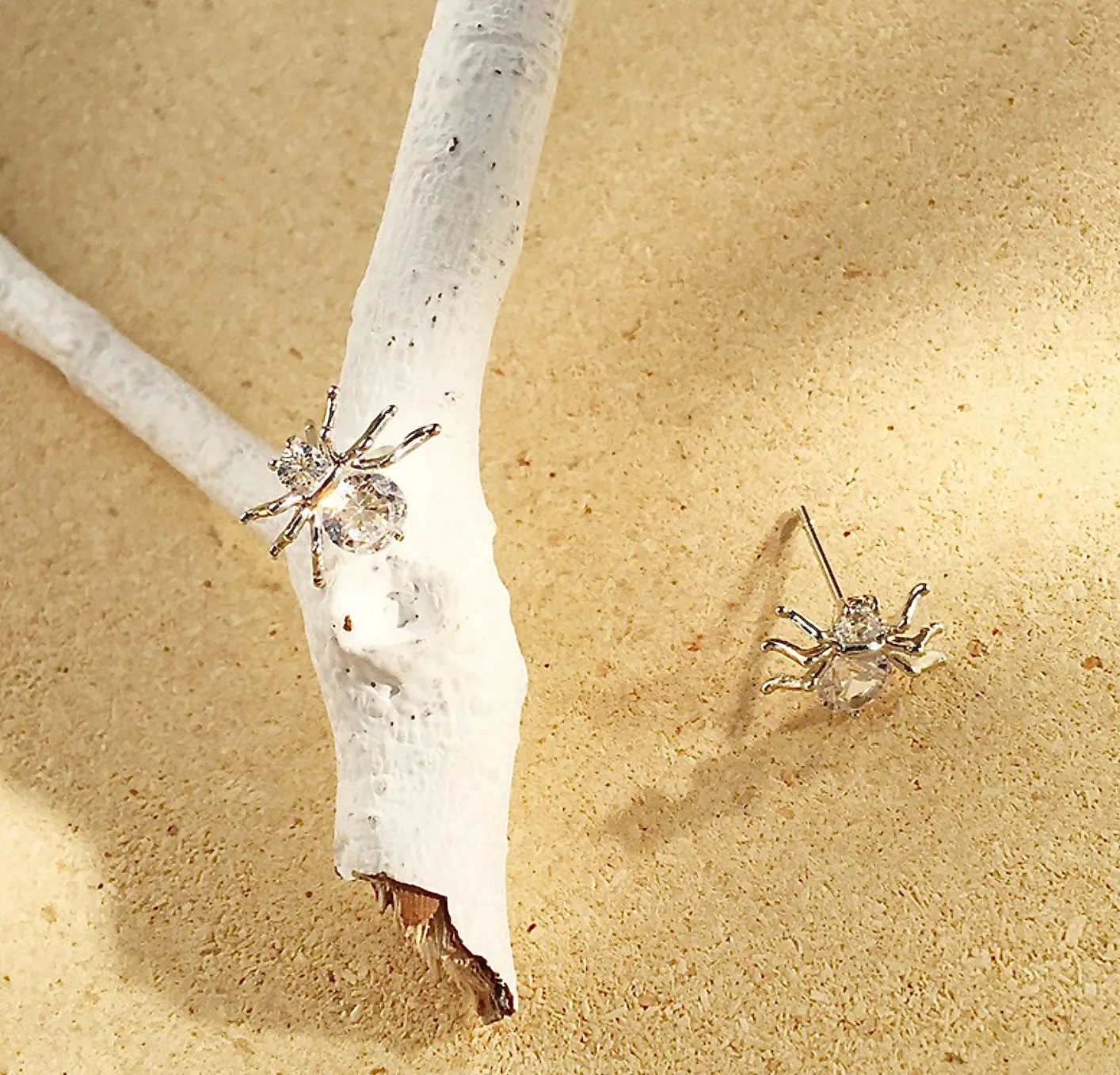 Rhinestone Spider Earrings