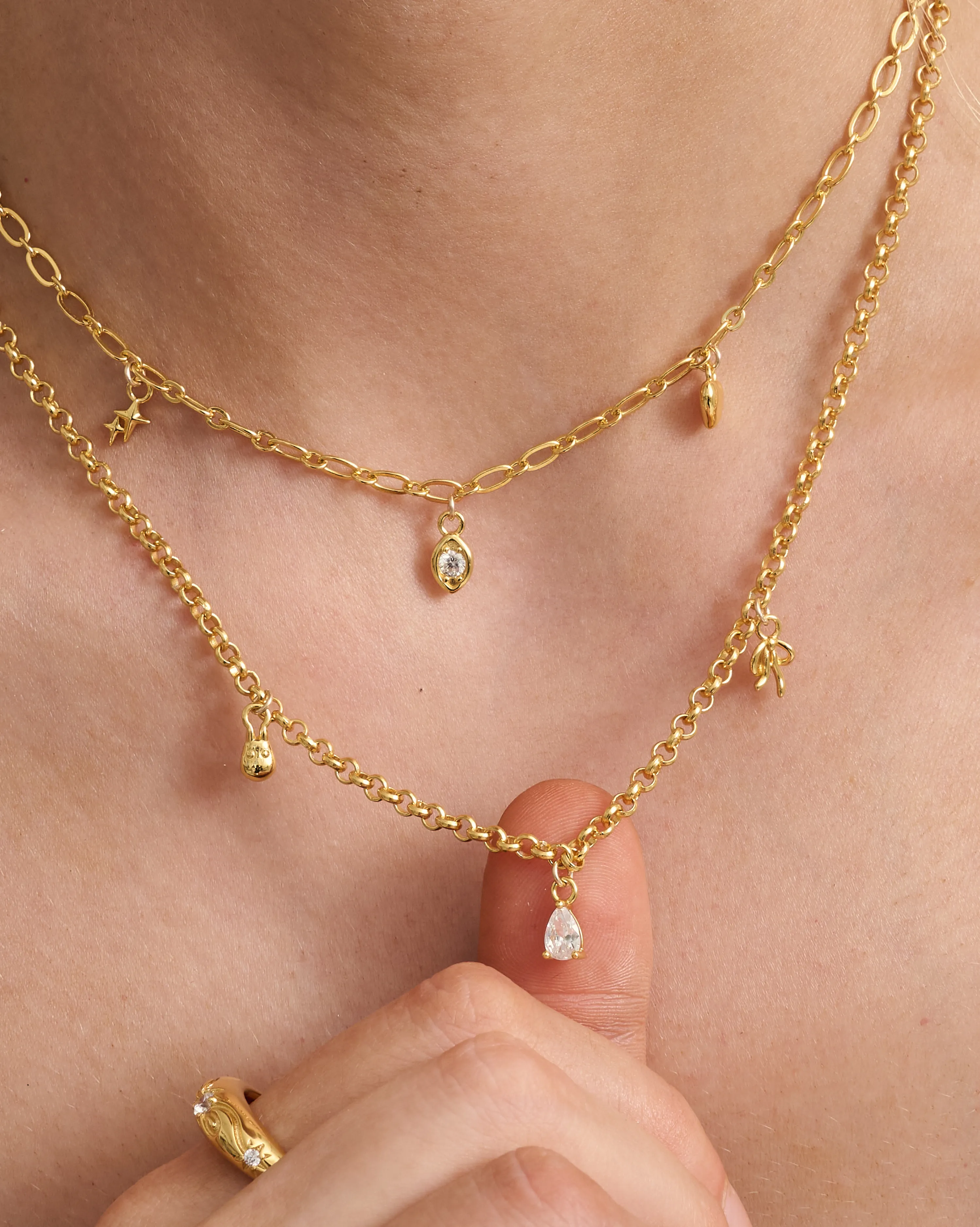 Ribbon Bow Solid Gold Pendant