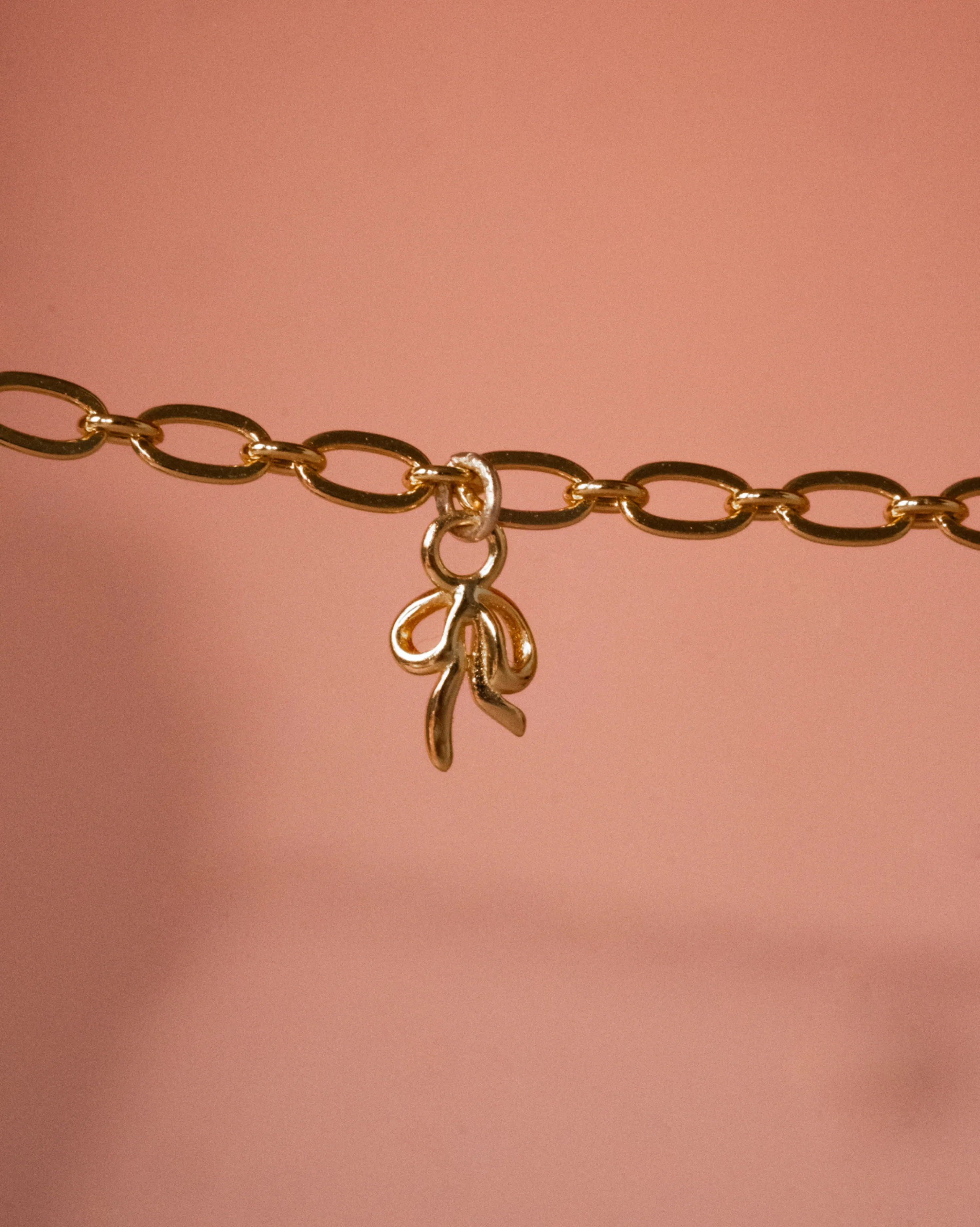 Ribbon Bow Solid Gold Pendant