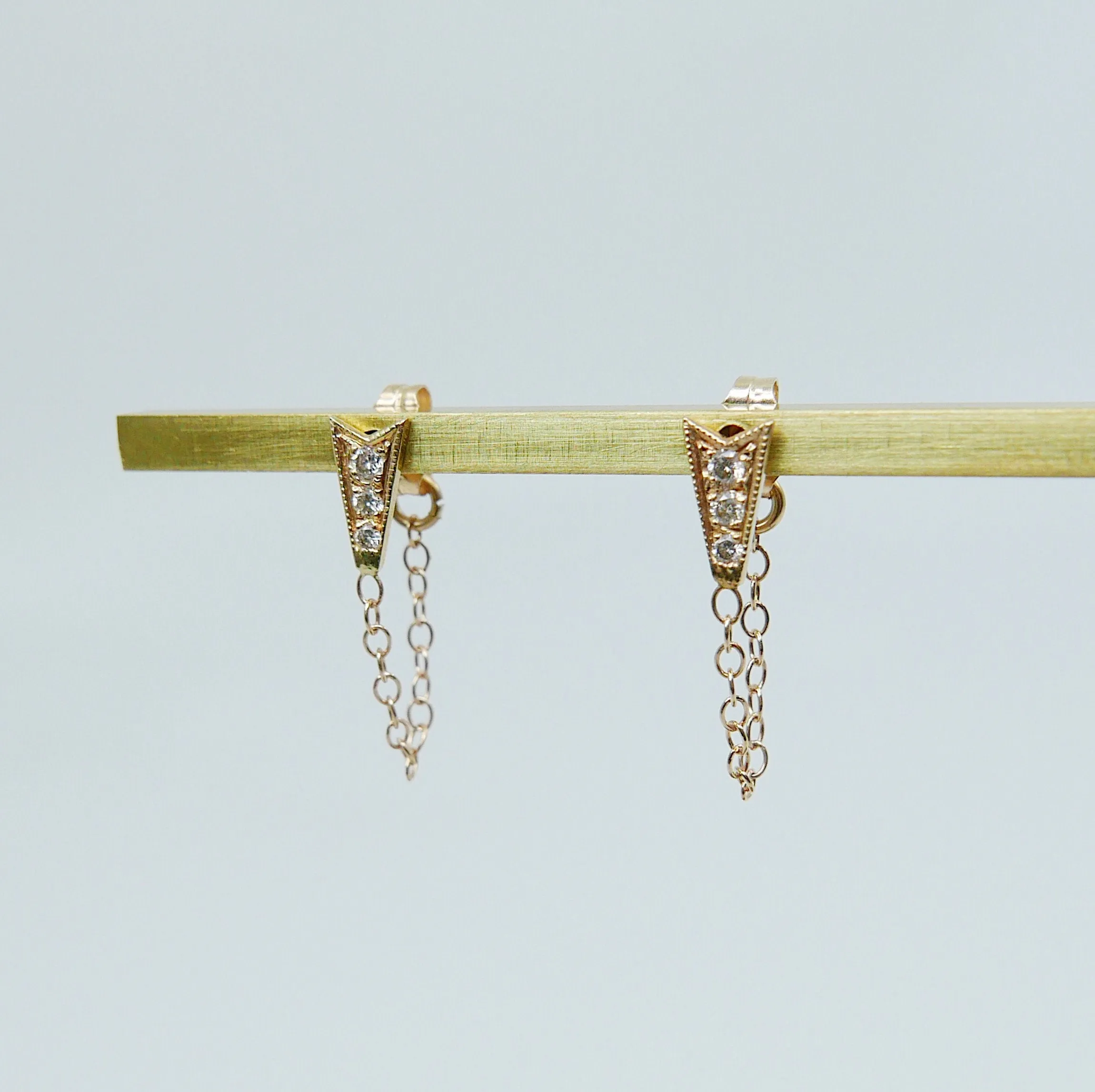 Ribbon Chained Earrings