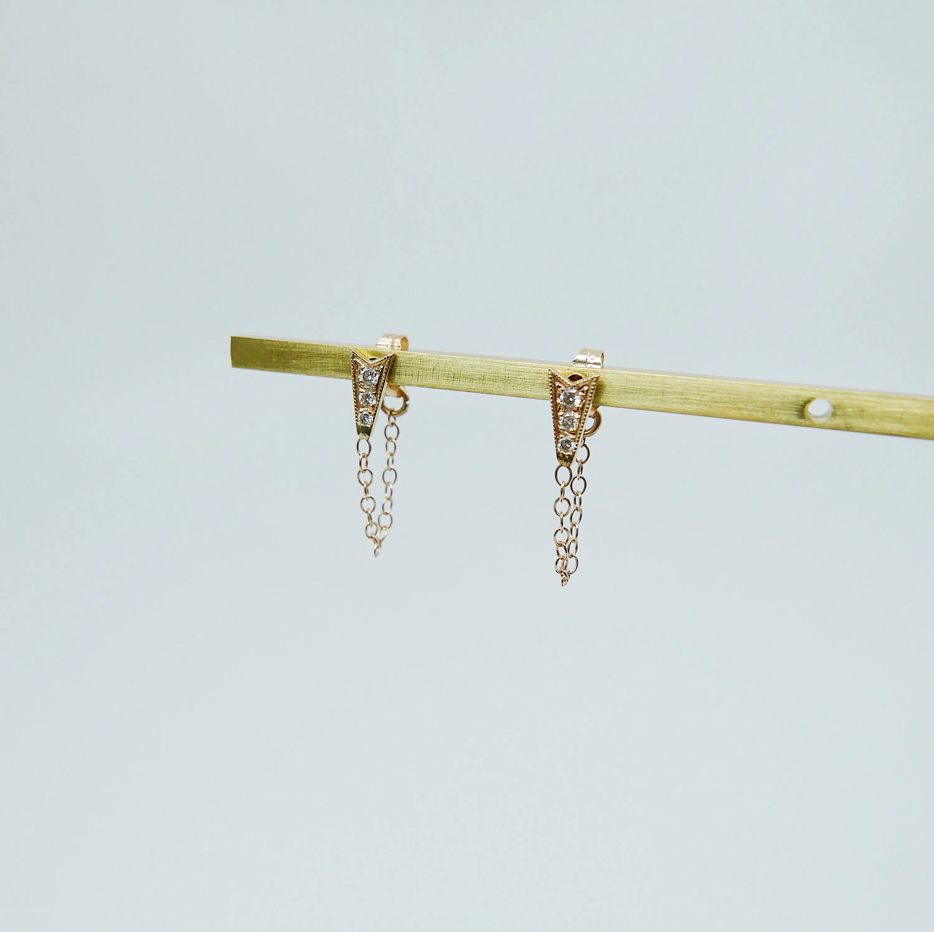 Ribbon Chained Earrings