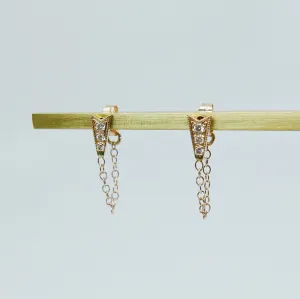 Ribbon Chained Earrings