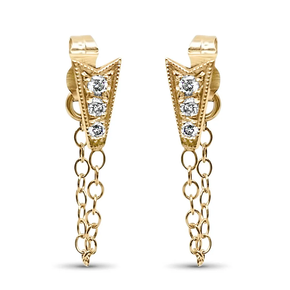 Ribbon Chained Earrings