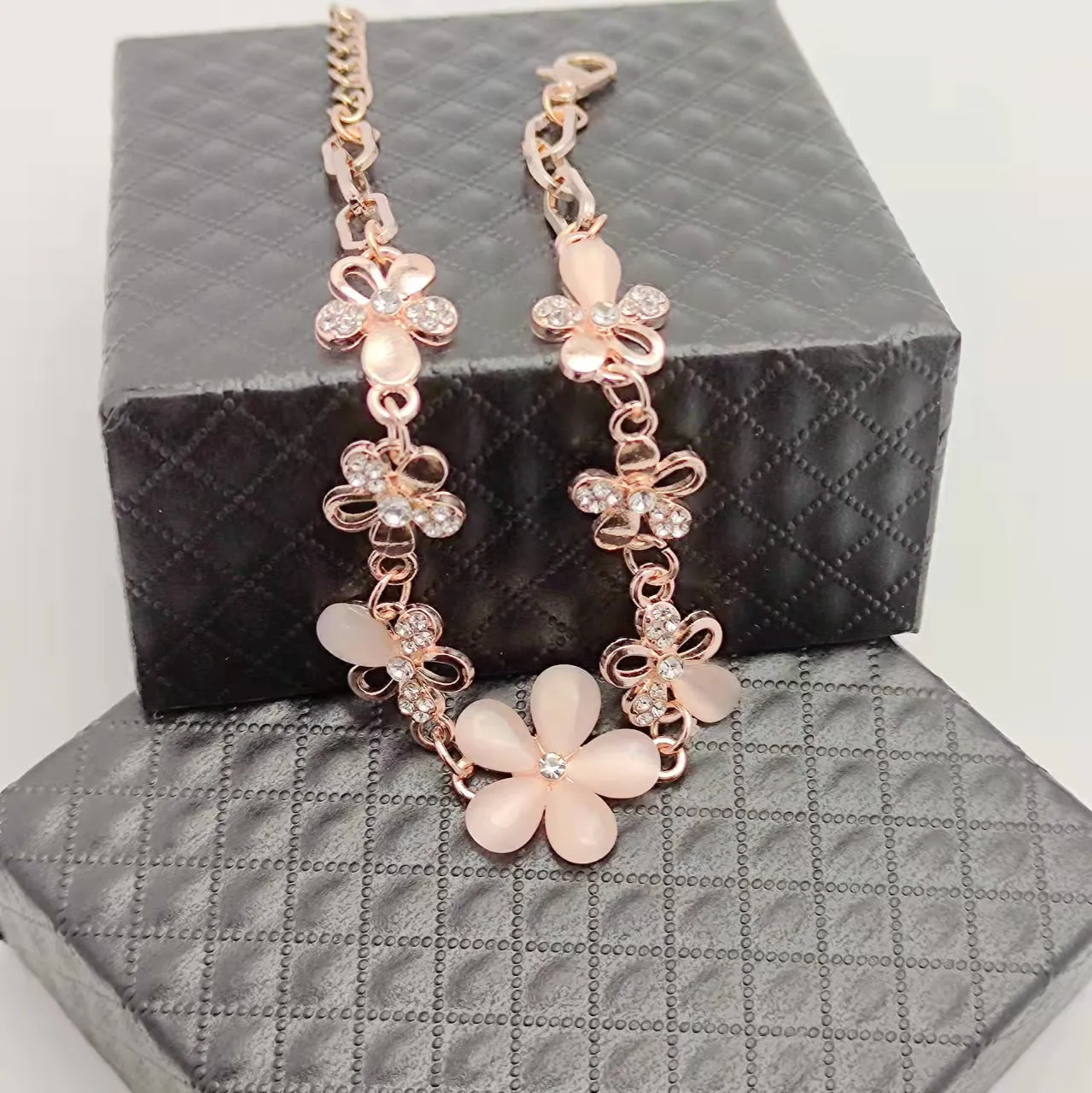 Rose Gold Flower Bracelet