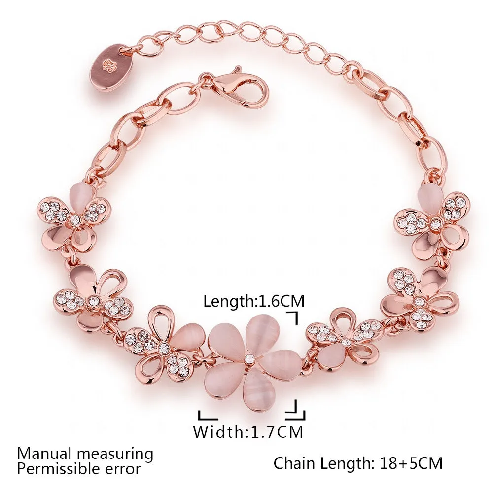 Rose Gold Flower Bracelet