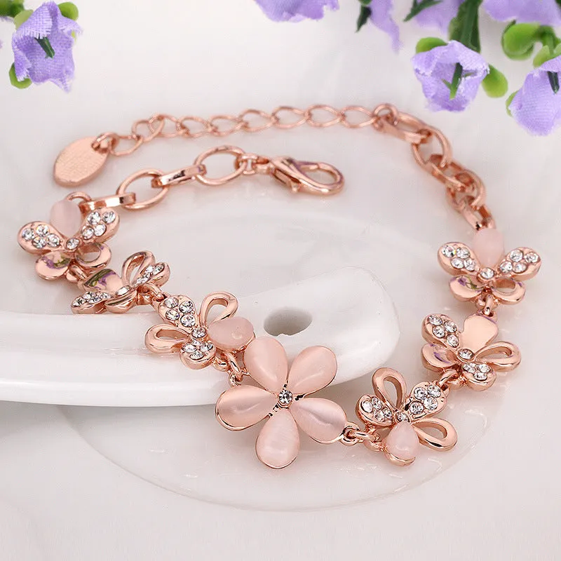Rose Gold Flower Bracelet