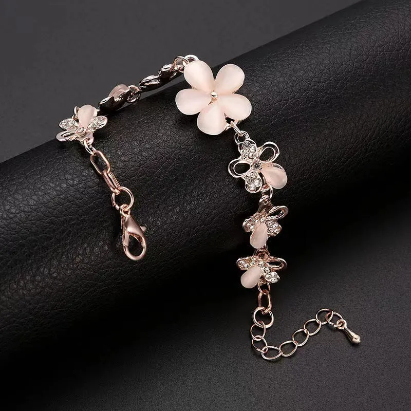 Rose Gold Flower Bracelet