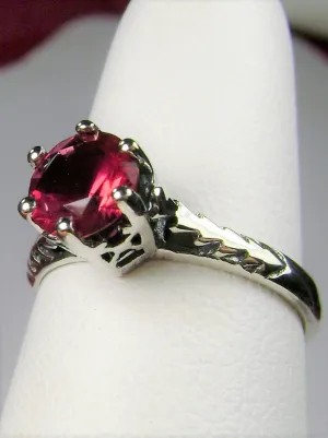 Ruby Ring, Victorian Wedding Solitaire #D22