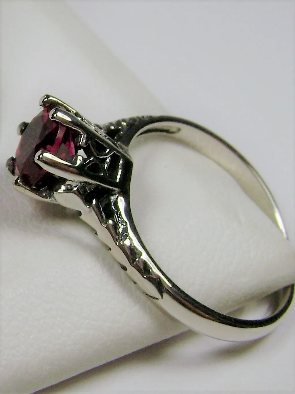 Ruby Ring, Victorian Wedding Solitaire #D22