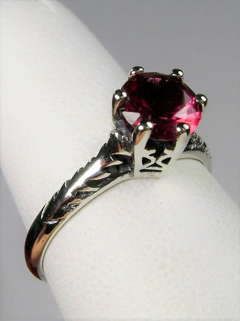 Ruby Ring, Victorian Wedding Solitaire #D22