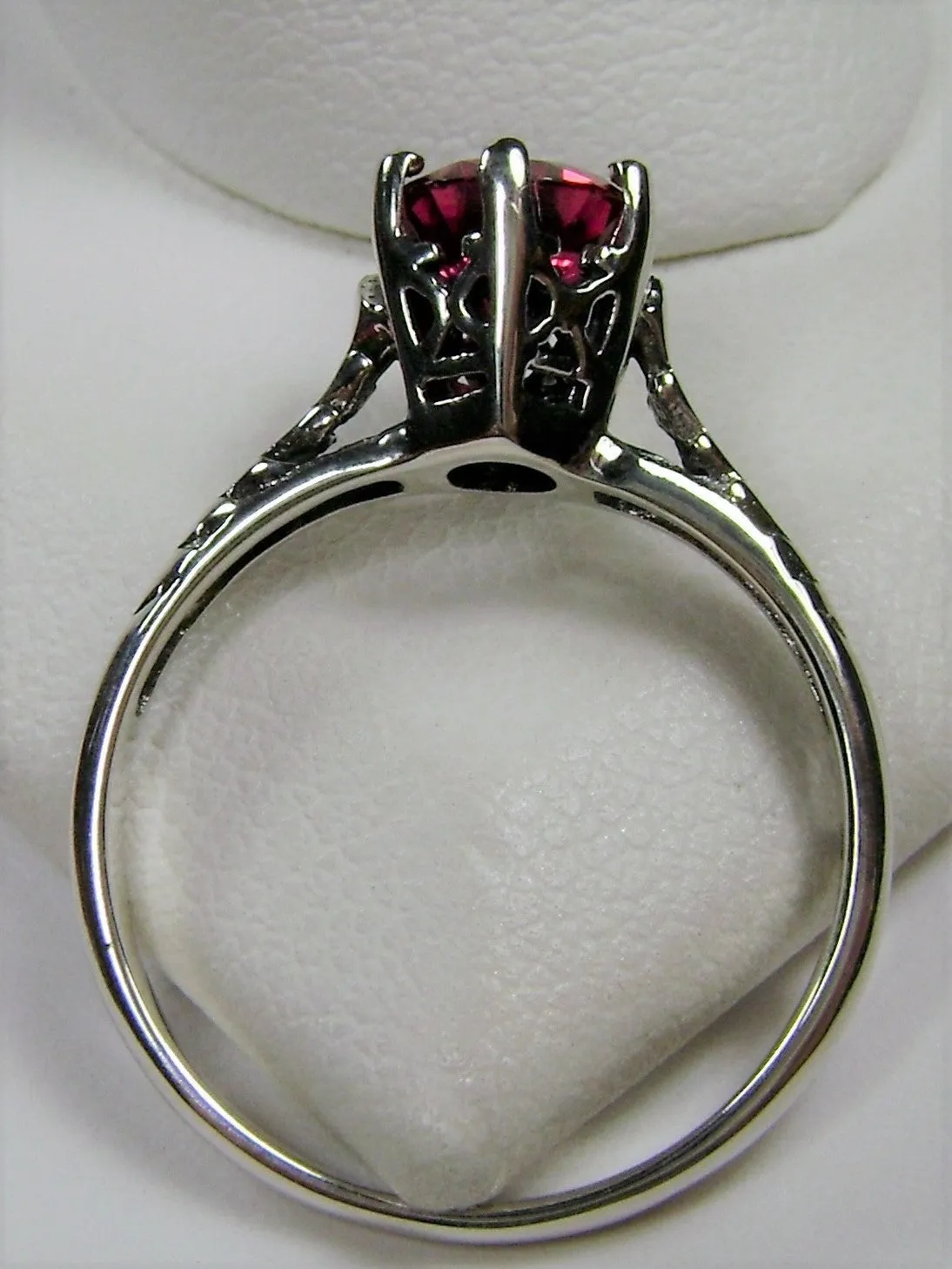 Ruby Ring, Victorian Wedding Solitaire #D22