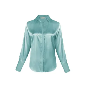 Runway Shirt With Tie - Dusty Jade