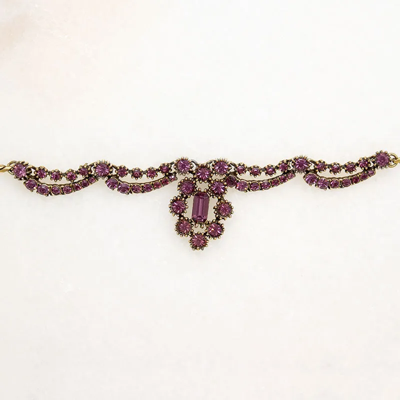 Sassy Purple Rhinestone Costume Necklace