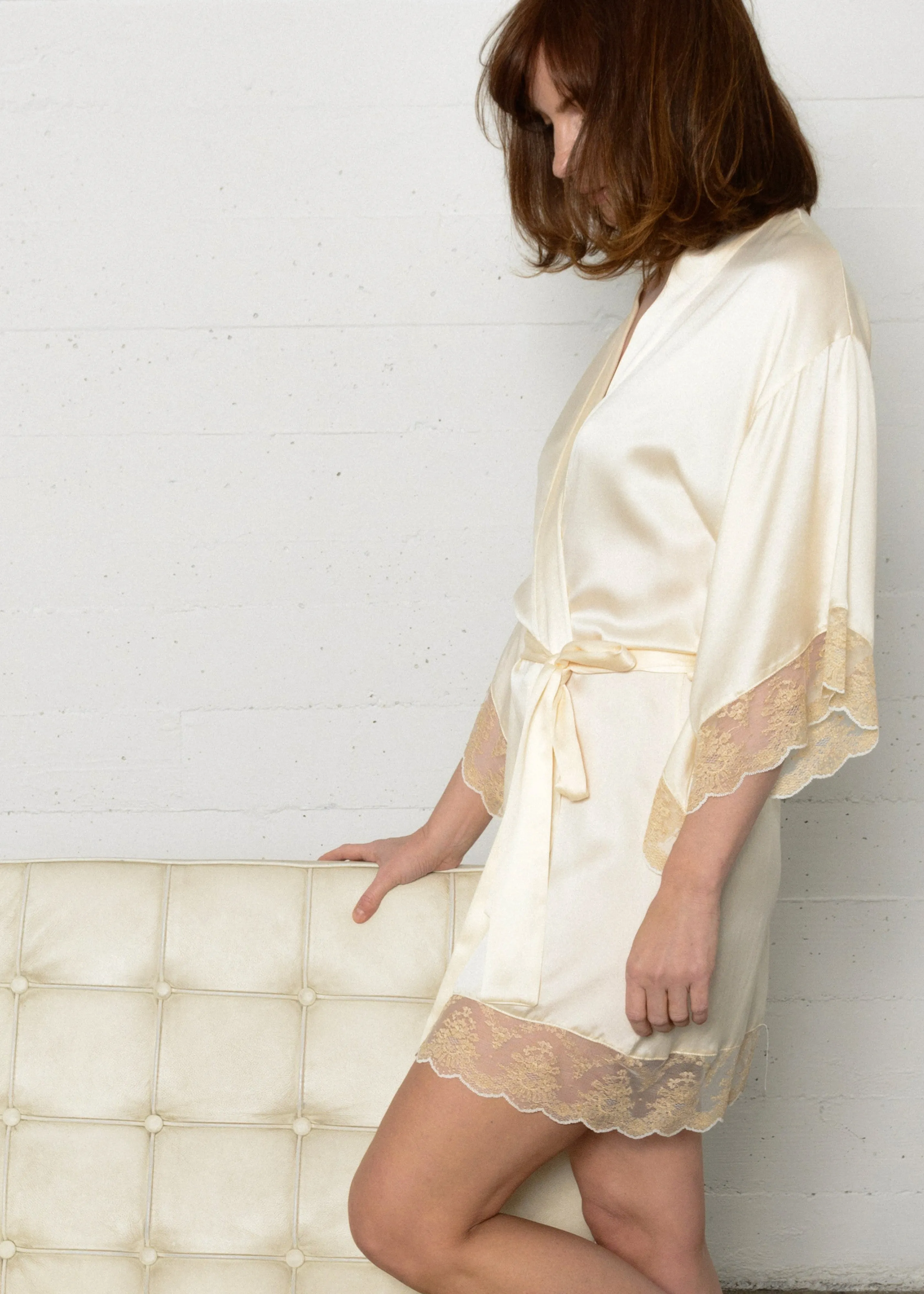 SCARLETT Robe in Ivory Silk