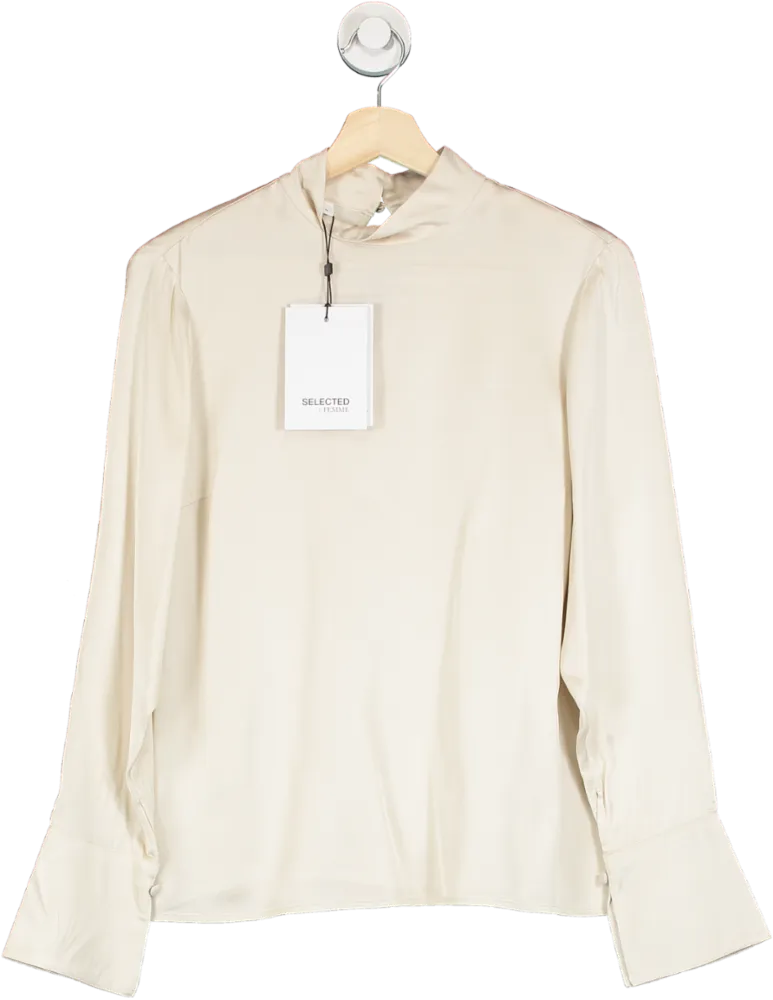Selected Femme Cream Satin Blouse L