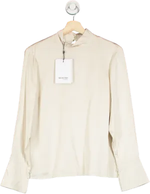 Selected Femme Cream Satin Blouse L