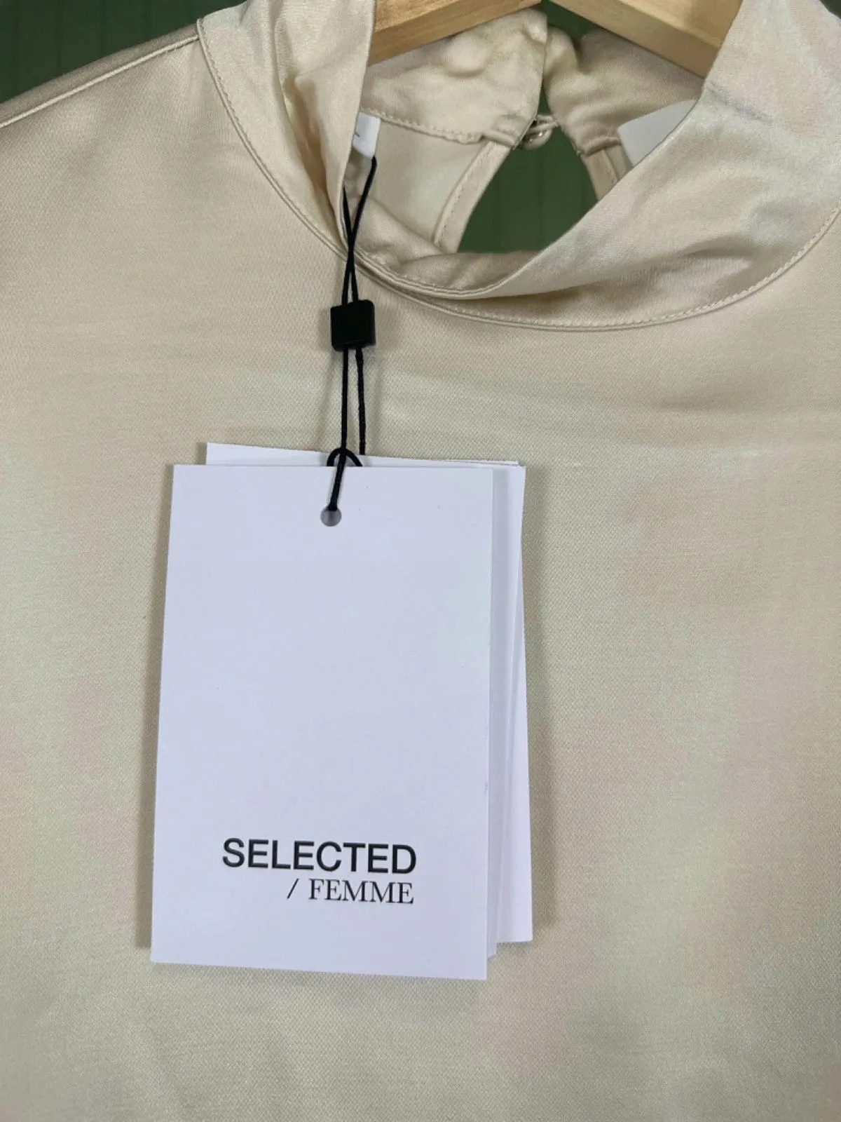 Selected Femme Cream Satin Blouse L