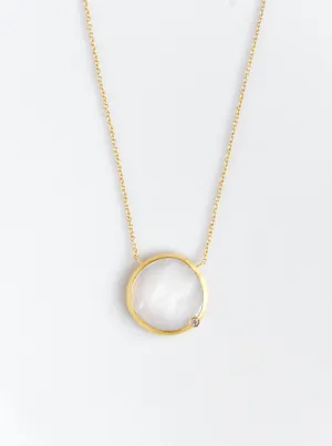 Shelly Single Mother of Pearl With CZ Necklace