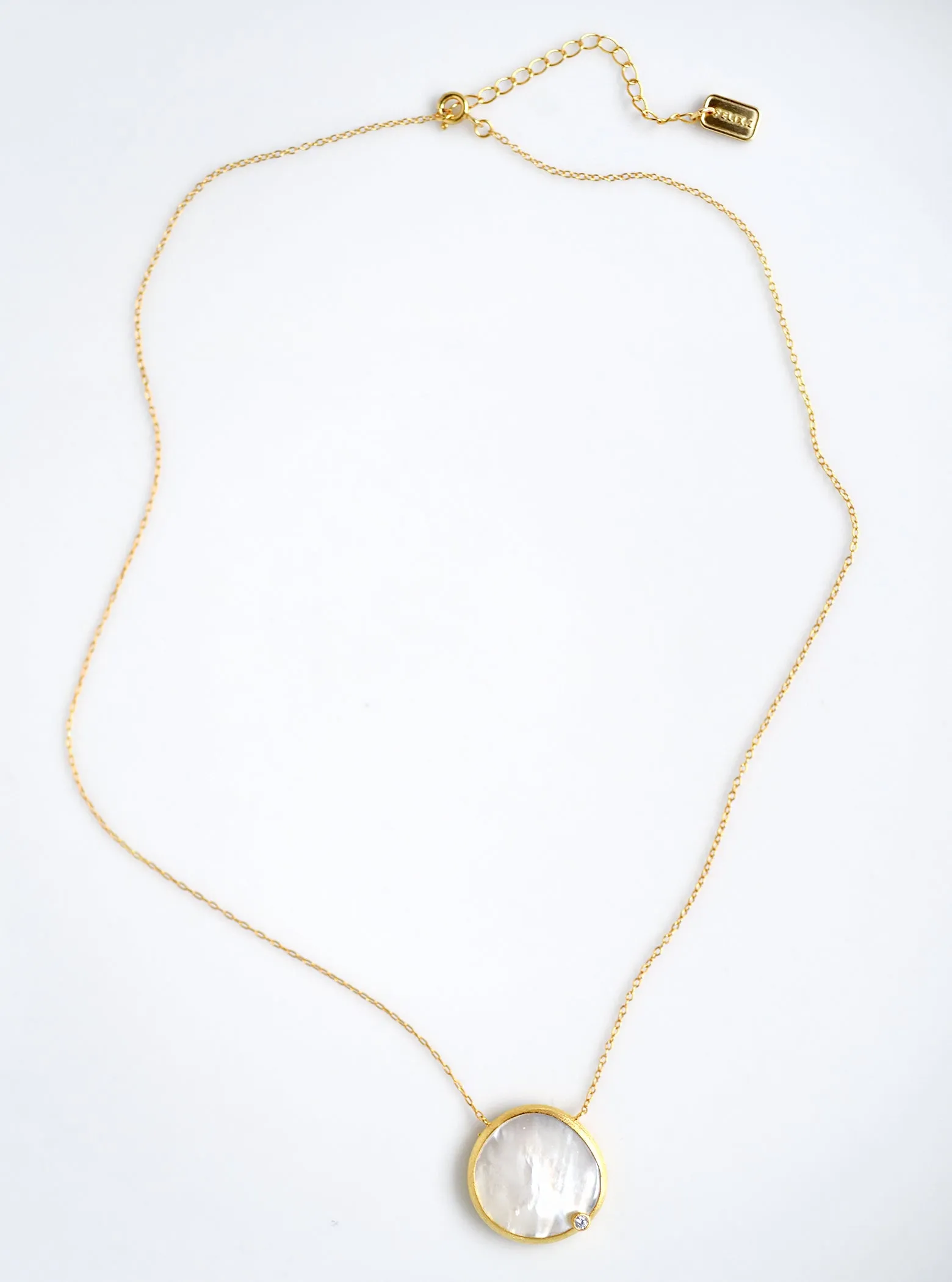 Shelly Single Mother of Pearl With CZ Necklace