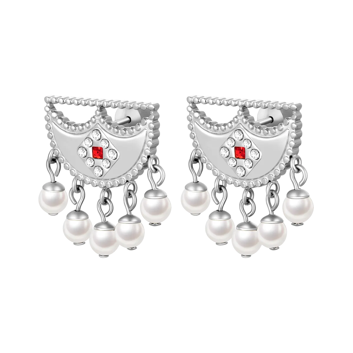 Shnaf / Earrings Pearl Silver