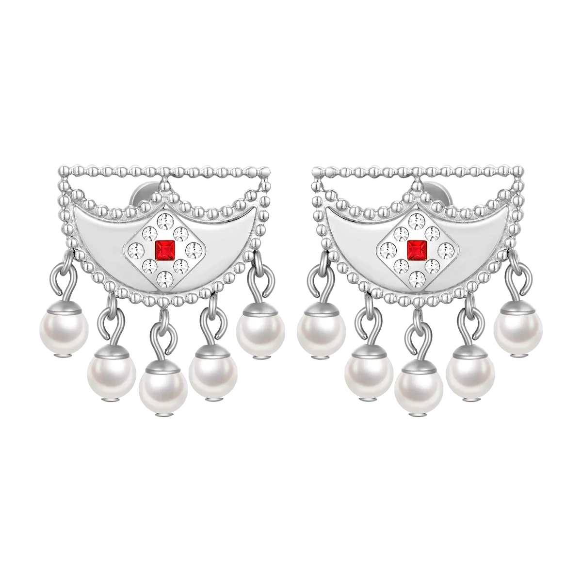 Shnaf / Earrings Pearl Silver