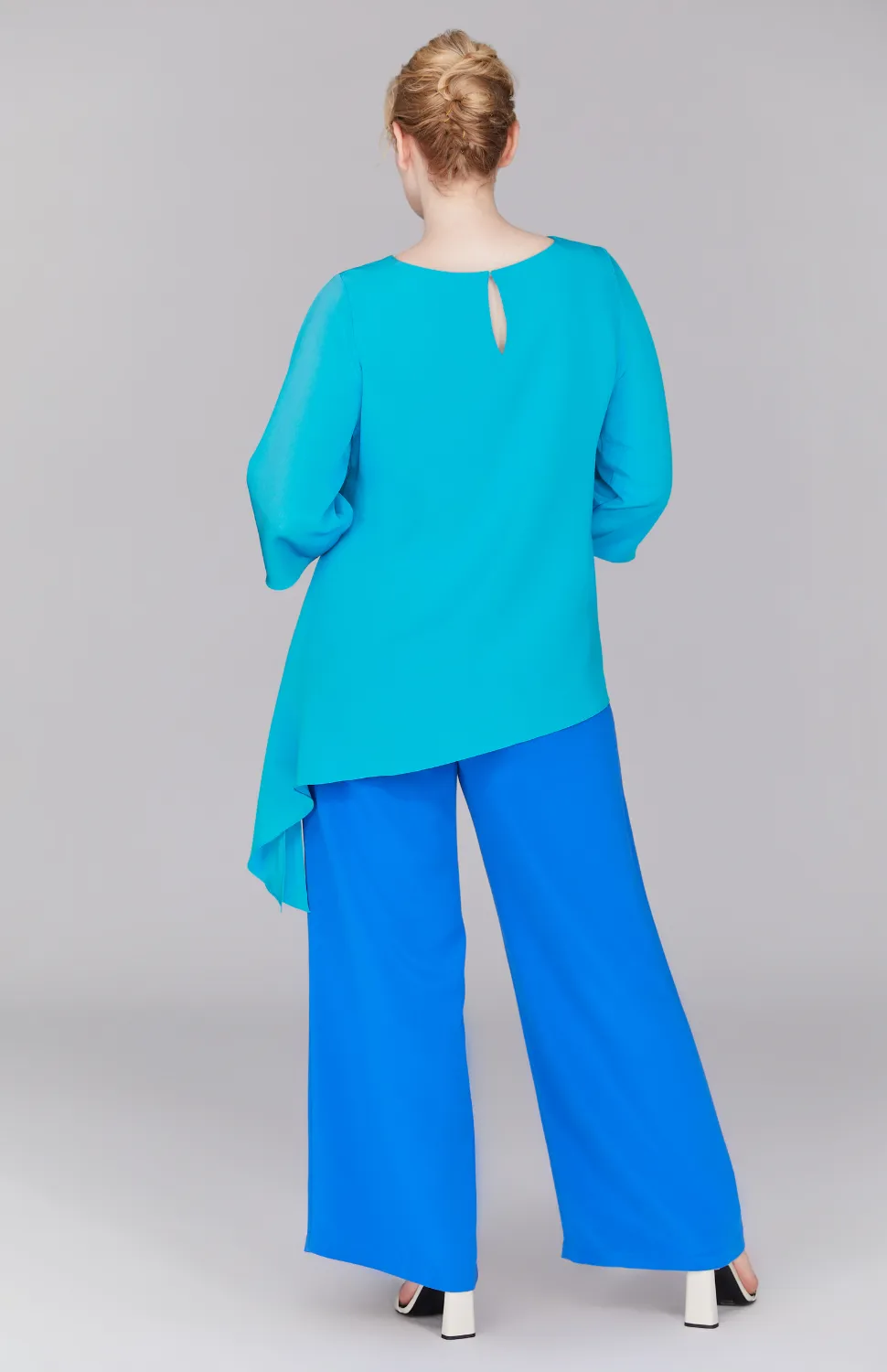 Silk Asymmetric Side Drape Tunic