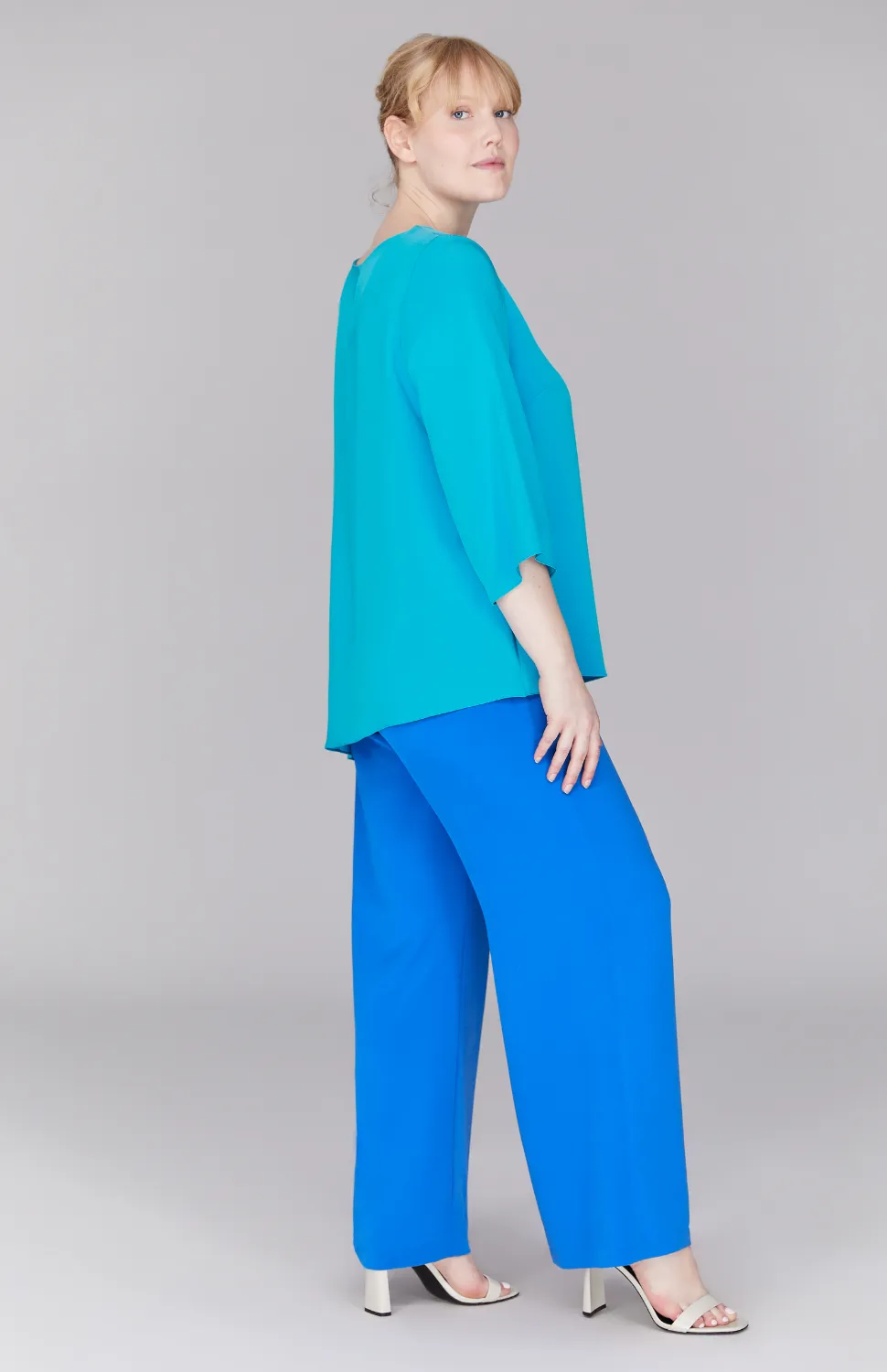 Silk Asymmetric Side Drape Tunic