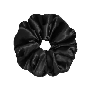 Silk Medium Black Scrunchie