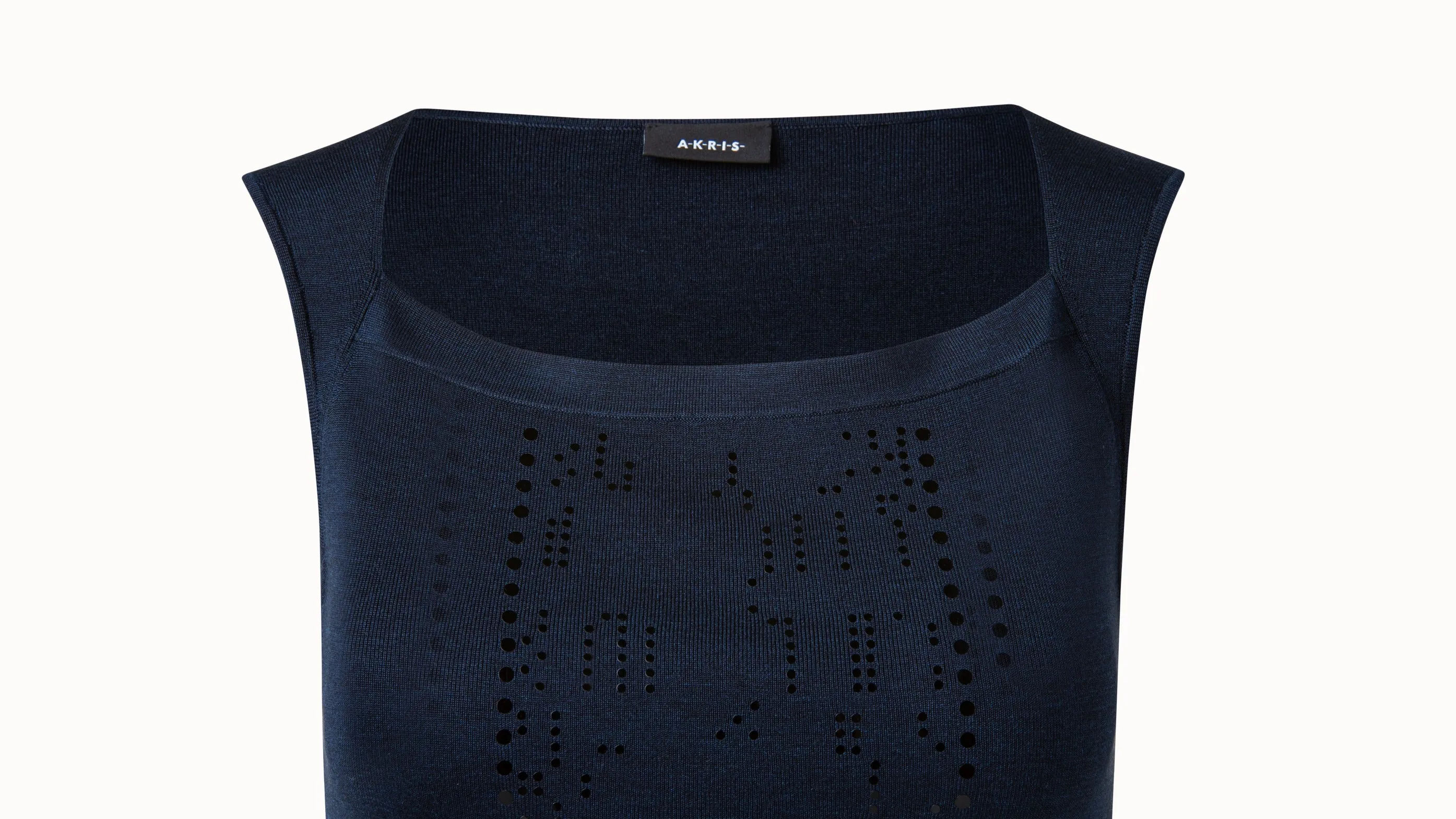 Silk Stretch Punchcard Application Knit Top
